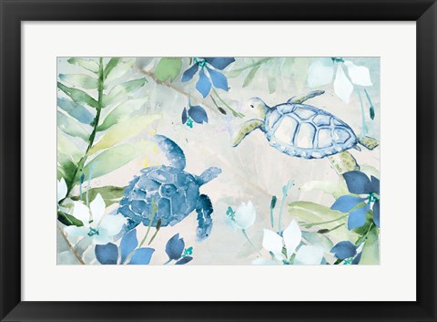 Framed Watercolor Sea Turtles Print
