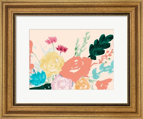 Framed Bright Bursting Floral Print