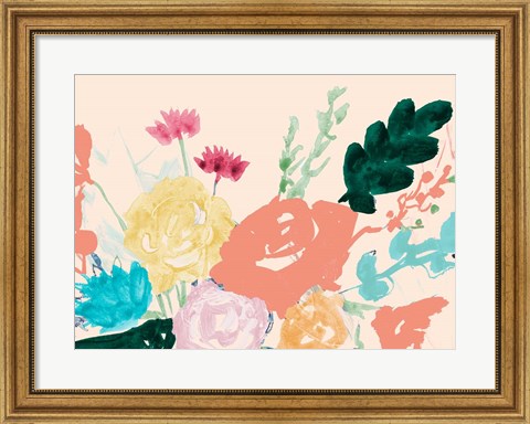 Framed Bright Bursting Floral Print