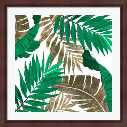 Framed Modern Jungle Leaves Close Up I Print