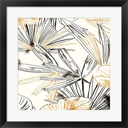 Framed Selva Black And Gold Sketch I Print
