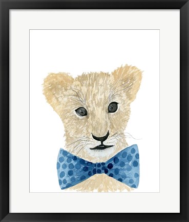 Framed Lion With Bow Tie Print