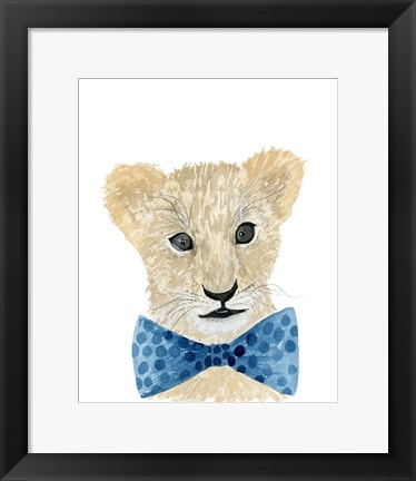 Framed Lion With Bow Tie Print