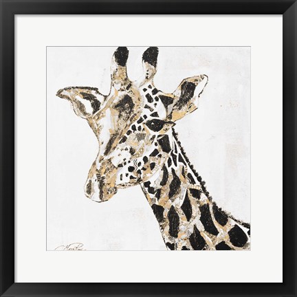 Framed Speckled Gold Giraffe Print