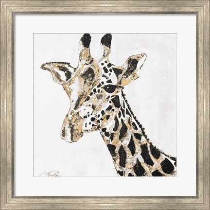 Framed Speckled Gold Giraffe Print