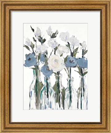 Framed Blue Romantic Blossoms Print