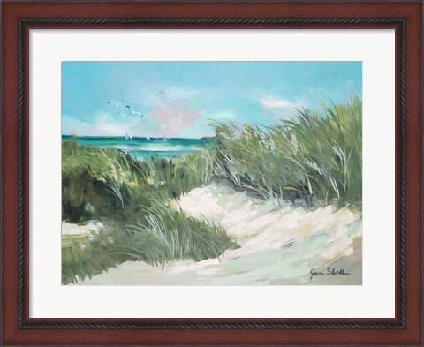 Framed Beach Coast Grass Print
