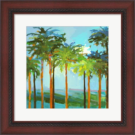 Framed Sunny Palm Trees Print