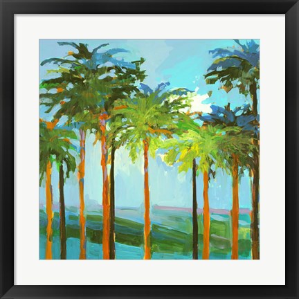 Framed Sunny Palm Trees Print