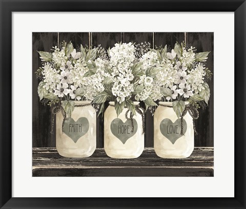 Framed Faith, Hope, Love Crocks Print