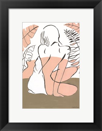 Framed Lady in the Palms Print