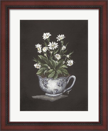 Framed Tea Cup Daisies Print