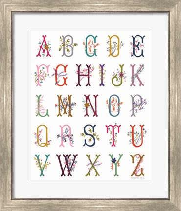 Framed In the Garden Alphabet Print