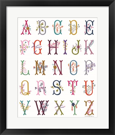 Framed In the Garden Alphabet Print