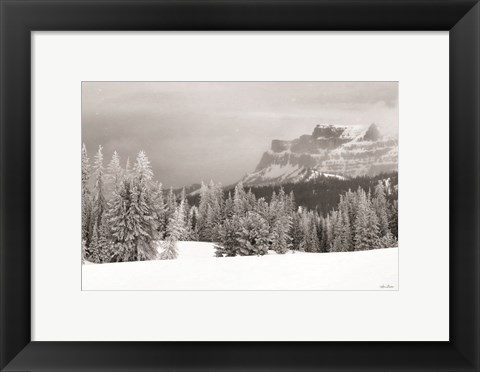 Framed Snowy Lava Mountain Print