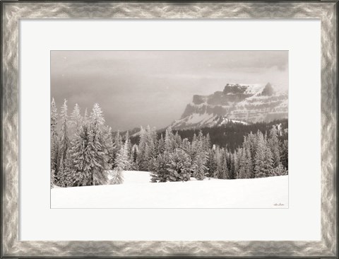 Framed Snowy Lava Mountain Print