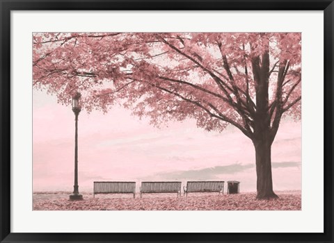 Framed Moody Pink Day in the Park Print