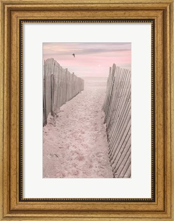 Framed Pink Beach Sunrise Print