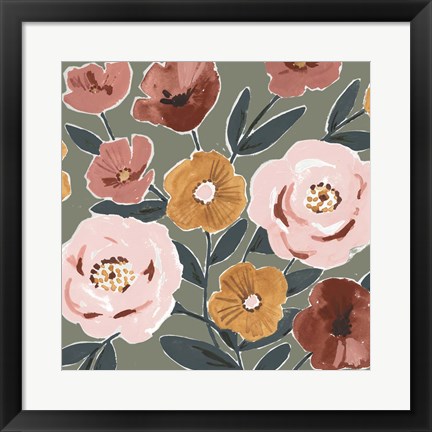 Framed Fair Flowers I Print