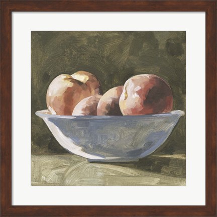 Framed Bowl of Peaches I Print