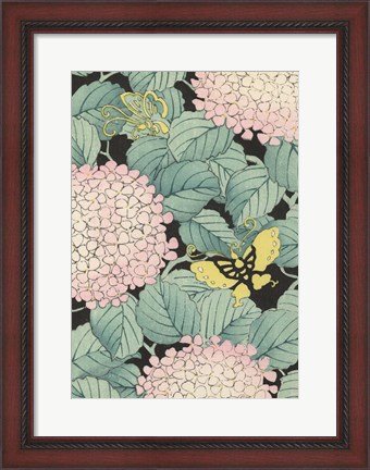 Framed Japanese Floral Design I Print
