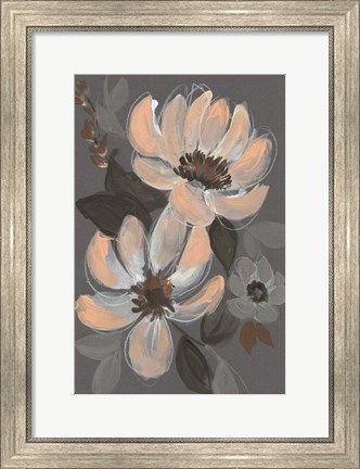 Framed Peach &amp; Sienna Bouquet I Print