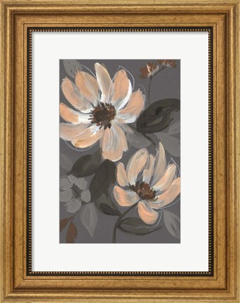 Framed Peach &amp; Sienna Bouquet II Print