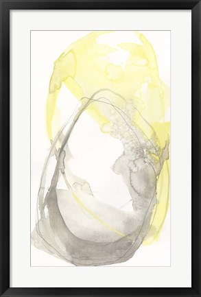 Framed Lemon &amp; Grey Tandem I Print