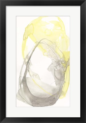 Framed Lemon &amp; Grey Tandem I Print