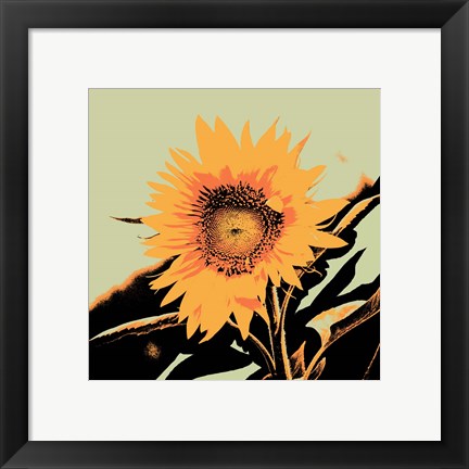 Framed Pop Art Sunflower II Print