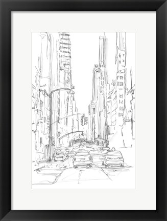 Framed Pencil Cityscape Study IV Print