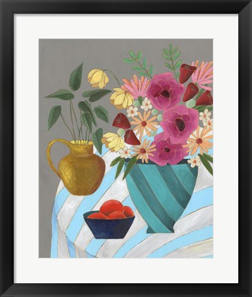 Framed Striped Tablecloth II Print