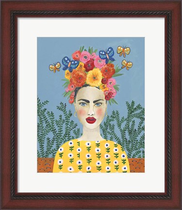 Framed Frida Headdress I Print