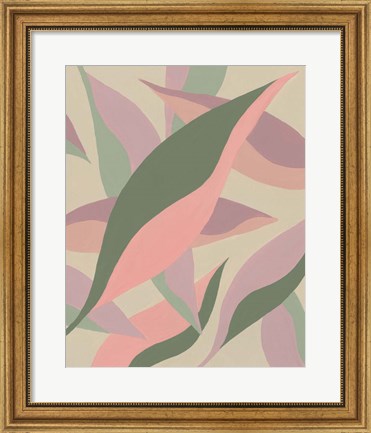 Framed Elongated Leaves I Print