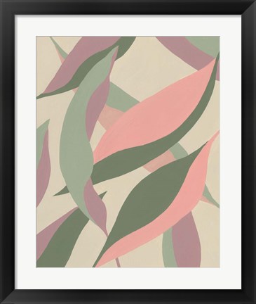 Framed Elongated Leaves II Print
