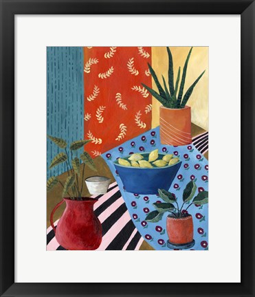 Framed Colorful Tablescape I Print