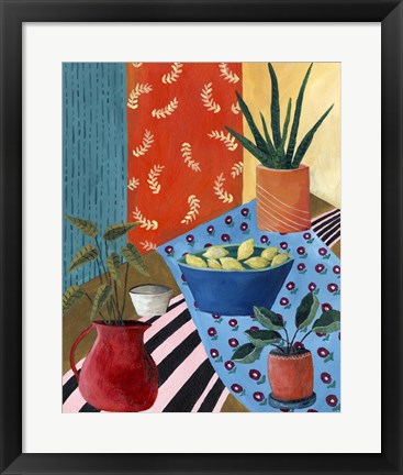 Framed Colorful Tablescape I Print