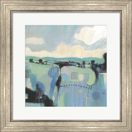 Framed Abstract Shades of Blue II Print