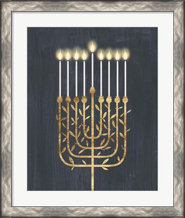 Framed Golden Hanukkah I Print