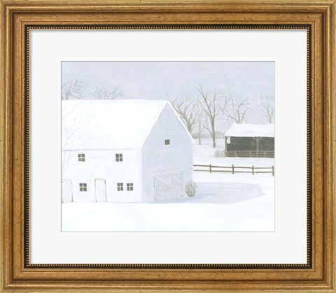 Framed Whiteout Farm I Print
