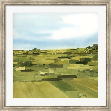 Framed Green Gold Valley II Print