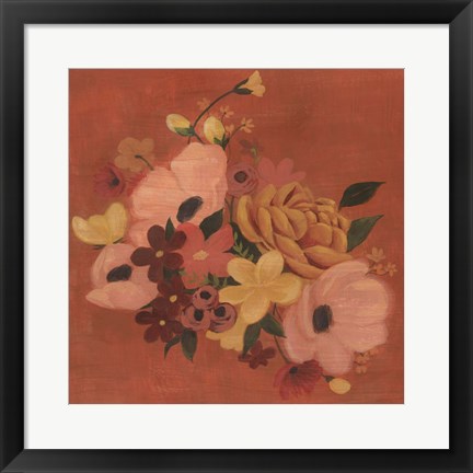 Framed Burnt Orange Bouquet I Print