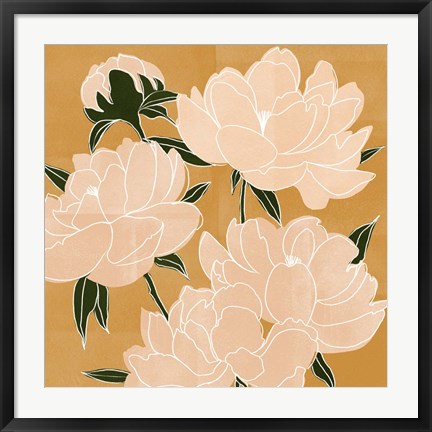 Framed Modern Peonies I Print