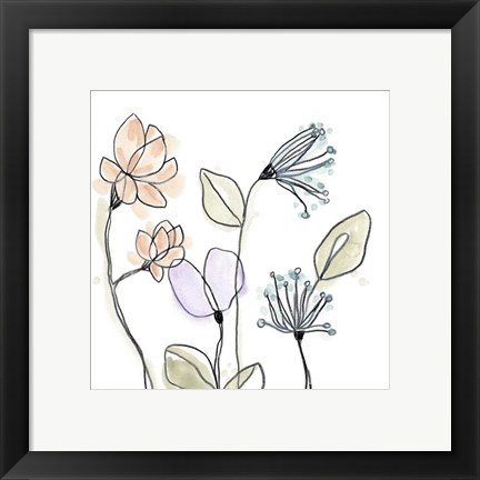 Framed Spindle Blossoms VI Print