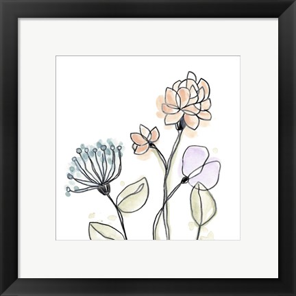 Framed Spindle Blossoms VII Print