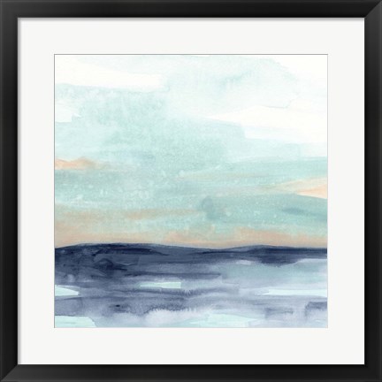Framed Ocean Morning Mist I Print