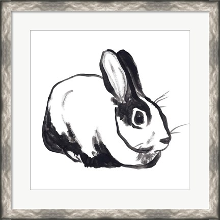 Framed Winter Rabbit I Print