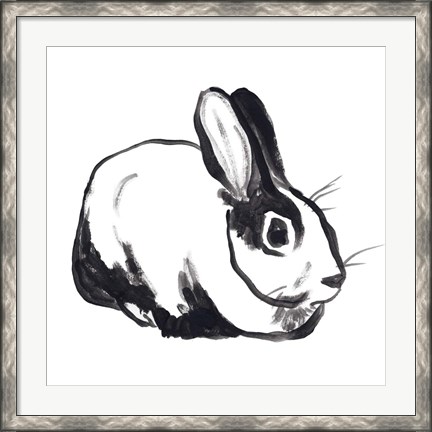 Framed Winter Rabbit I Print