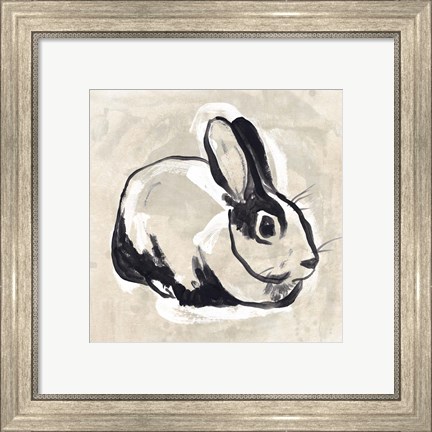 Framed Antique Rabbit I Print