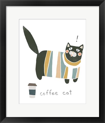 Framed Coffee Cats III Print